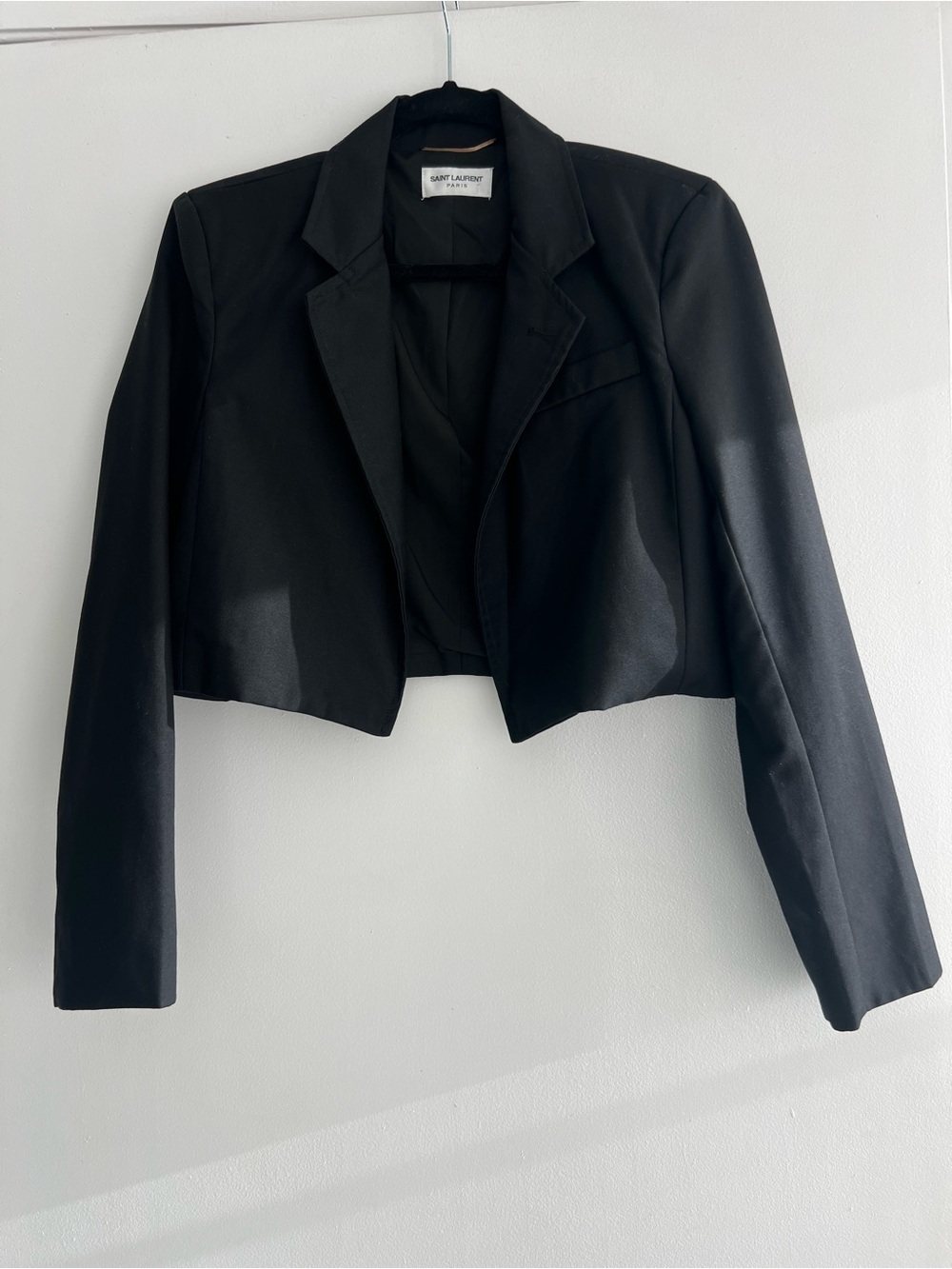 Saint Laurent Black Cropped Tailored Blazer